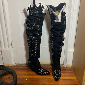 Kelsey-21 ROCK STAR WESTERN POINTED OVER KNEE THIGH BOOT